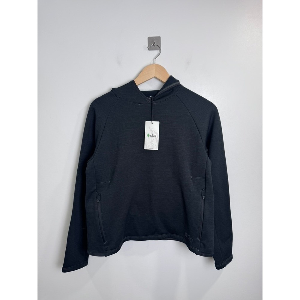 NWT Stio Women Black Glide Power Stretch Hoodie Polartec Jacket Size Medium